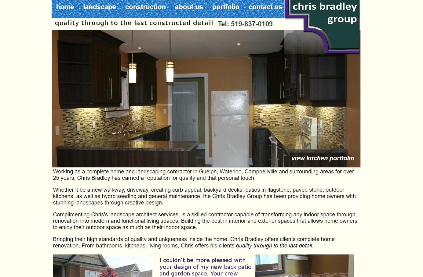 Chris Bradley Old Website layout