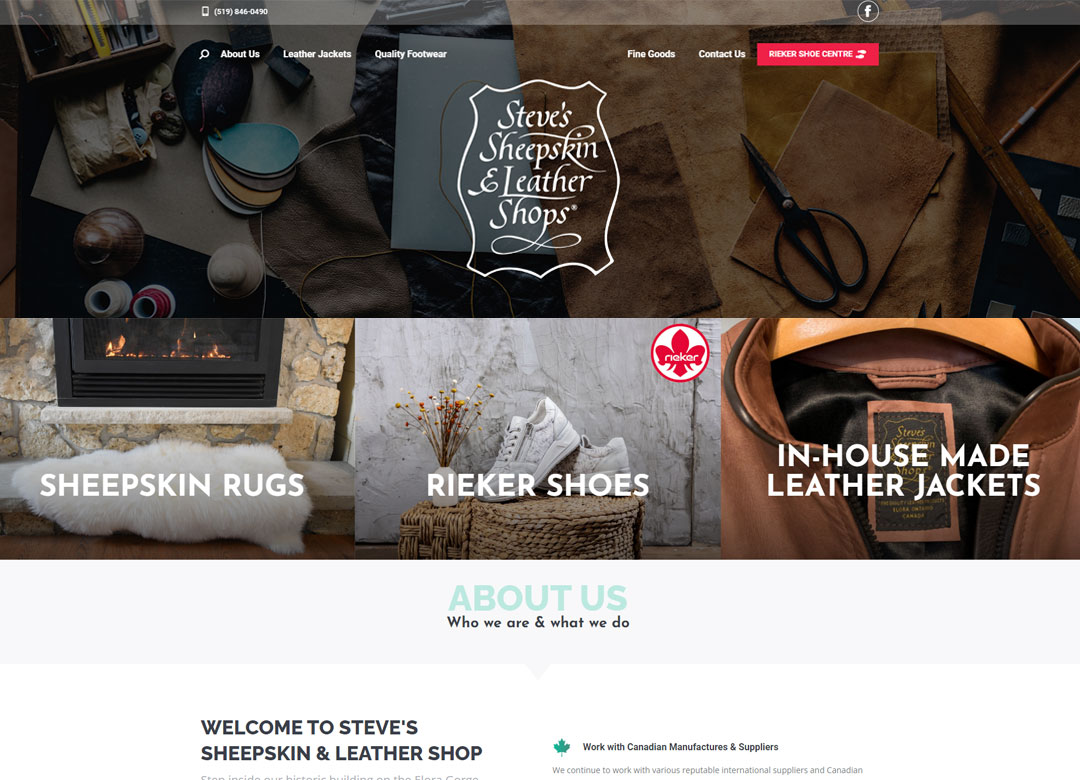 Steve's Sheepskin & Leather Shop Our New Web Design