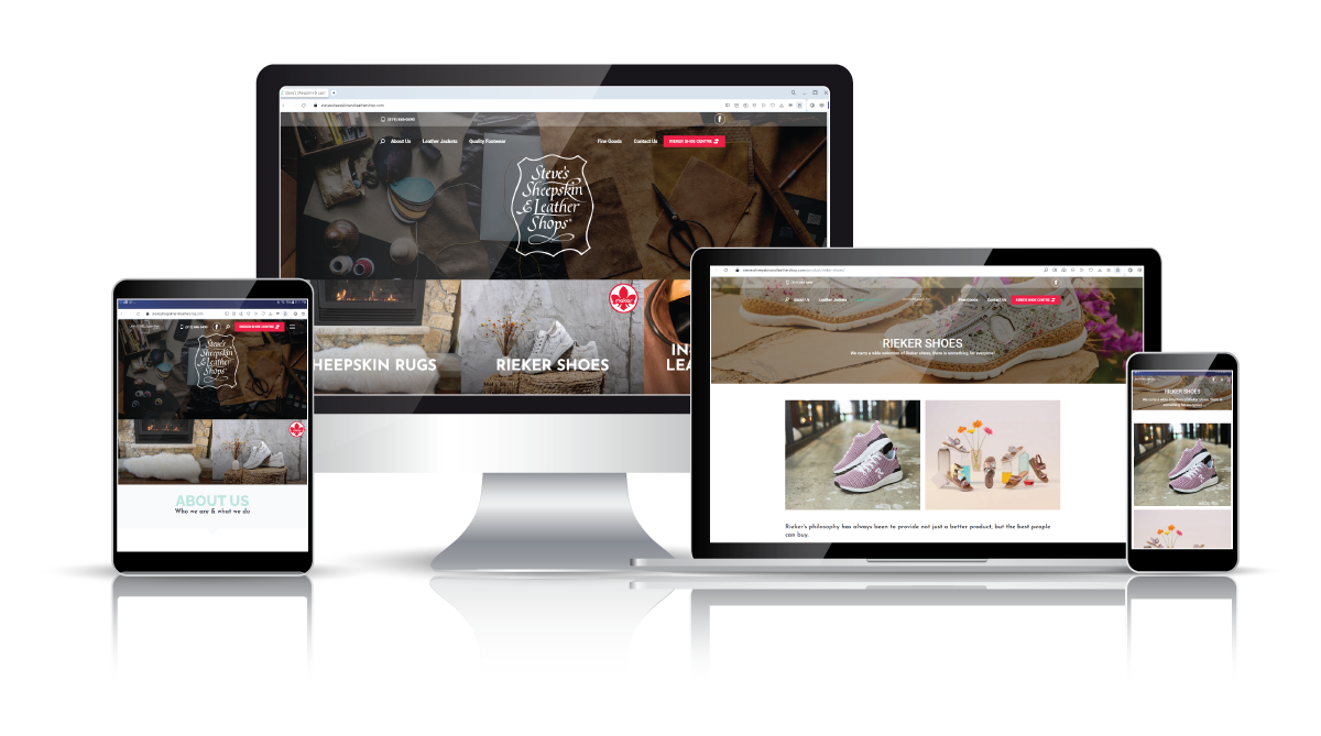 Responsive layouts for Steve's Sheepskin & Leather Shops