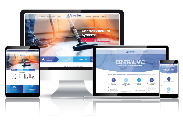 Responsive website design layouts for Superior Home Systems