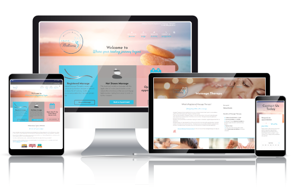 Responsive website design layouts for A Touch of Wellness